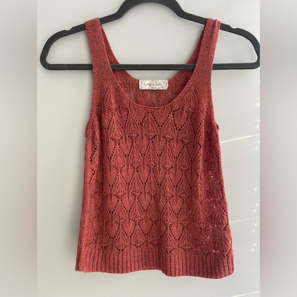Elegant Knit Tank Top in Rust